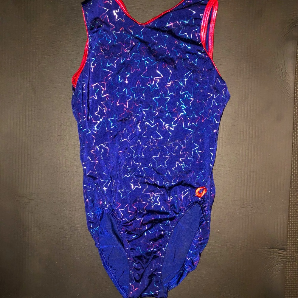 GK Elite Red and Blue Stars Leotard